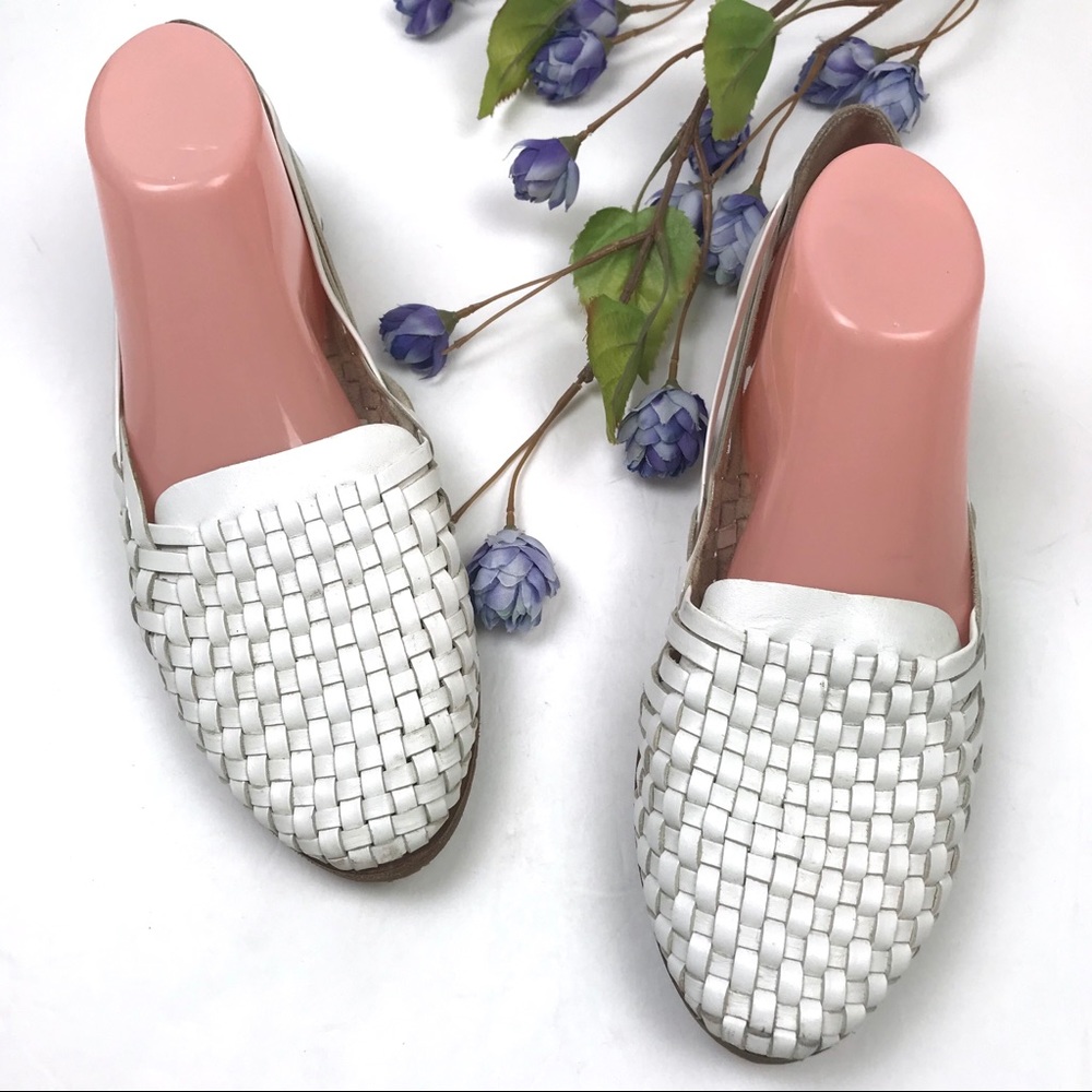 Sam Edelman Leather Adera Woven Flat Slip On Shoes